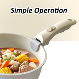 IKTU Removable Handle White,Handle for Cookware Set Pan Universal Pot Replacement Suitable for All Cookware Cream White