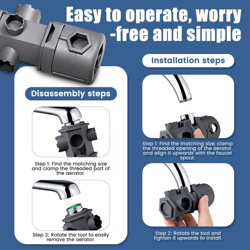 Allisway Tap Strainer Key, Key, Plumbing Tool, Tap Descaler Attachment,
