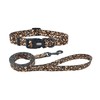Olahibi Dog Collar and Leash Combo Set, Leopard Pattern, Polyester
