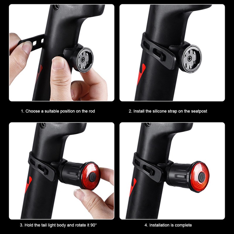 Smart Bike Tail Light Auto On/Off Rechargeable Ultra Bright IPX6