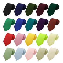 BEWDIO Extra Long Ties for Men, Silk Satin Tie with Clip, Light Pink Mens Neckties for Big And Tall (65-18XL)