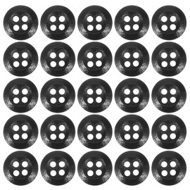 PATIKIL Wooden Buttons 2/5 Inch (10mm), 80 Pcs Wood Sewing Button 4 Holes Round Handmade Ornament Buttons for DIY Crafts Sewing Clothing Decoration Bag, Black