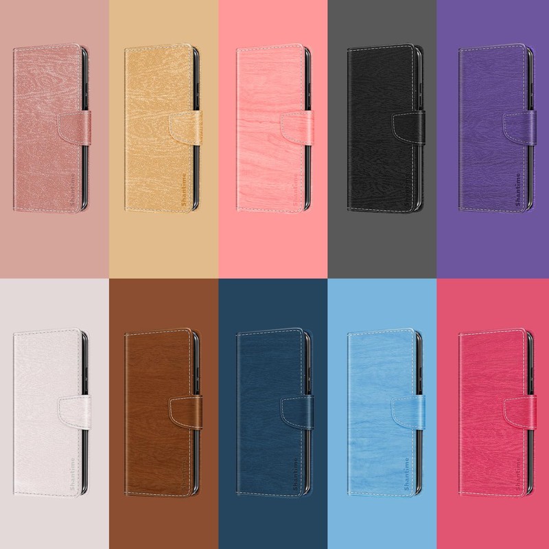 Shantime Leather Wallet Case Compatible with AGM G1 Pro, Colorful