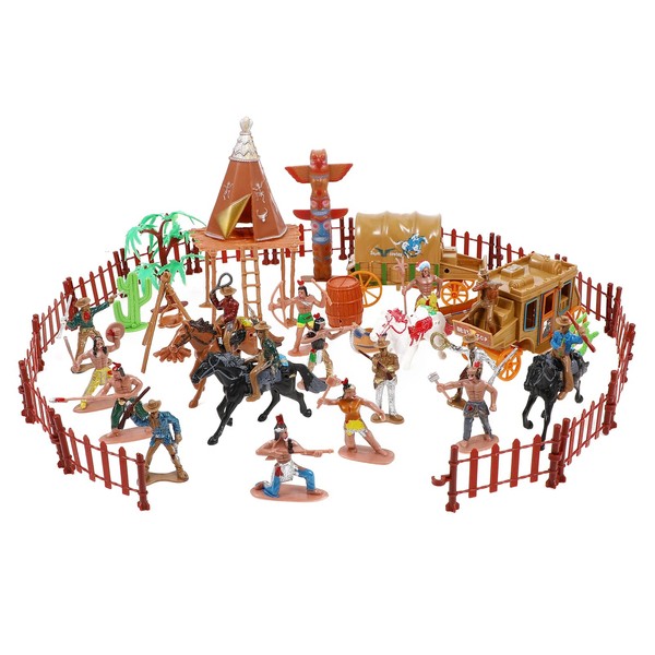 NUOBESTY 1 Set Indian Model Decorations Simulation Western Cowboy Model