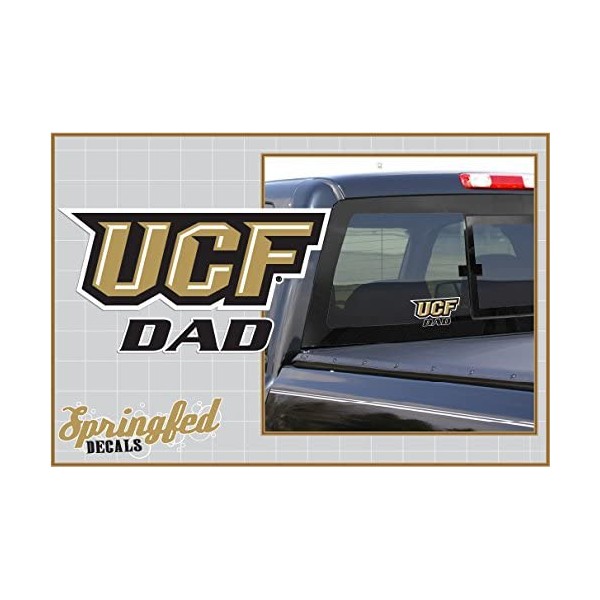 UCF Knights DAD w/ UCF Straight Logo 6" Vinyl Decal Central Florida Knights Car Window Sticker