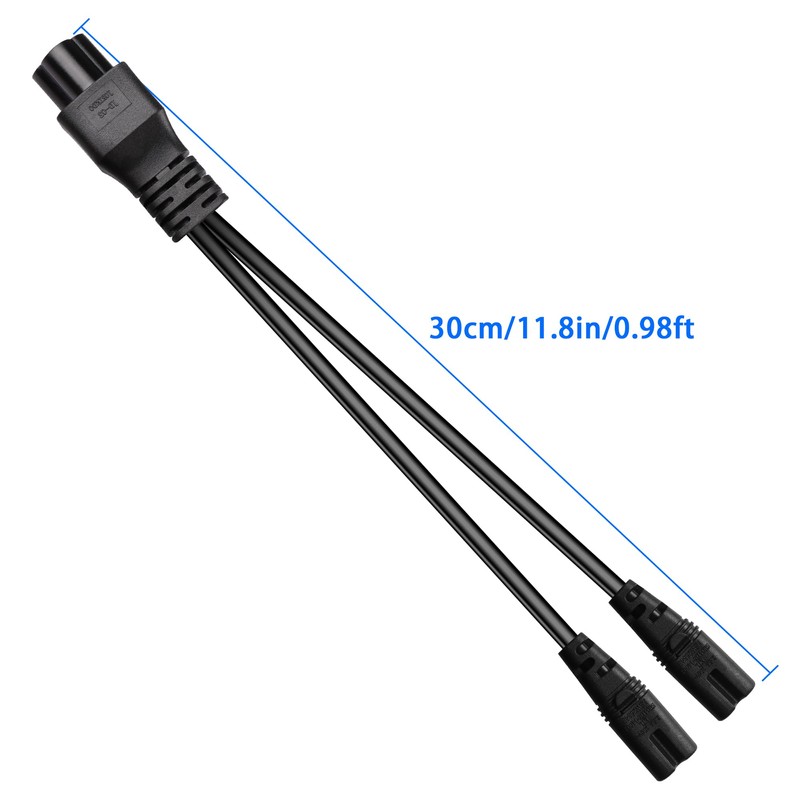 JSADZKJ IEC 320 C6 to Dual C7 Y Splitter Extension