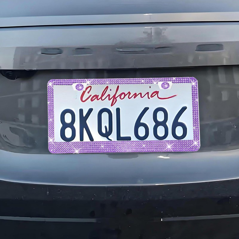 2 Pack 12.2 x 6.7 Inch License Plate Frames, Purple