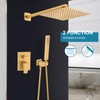 SGUVK Brushed Gold Shower Faucet Set, Bathroom Rainfall Shower System