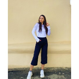 Promover Cropped Pants for Women Wide Leg Yoga Pants Capris for Summer Loose High Waist Capri Pants for Business Casual(Black,XL,25")