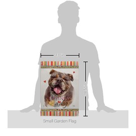 Breeze Decor Chocolate Bulldog Happiness Garden Flag Set Mailbox Hanger Dog Puppy Spoiled Paw Canine Fur Pet Nature Farm Animal Creature House Banner Small Yard Gift Double-Sided, Made in USA