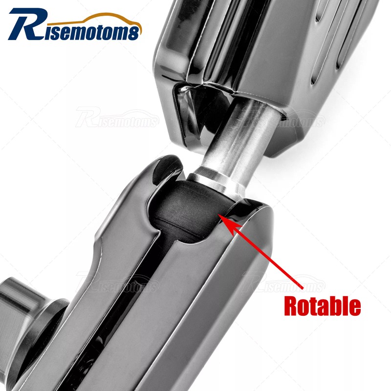 Risemotom8 RAM Ball Mount Motorcycle Rear View Side Mirror For