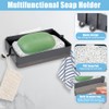 WRENYZK Soap with Hooks for Shower, 2 Piece Soap Dish