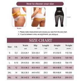 Gotoly High Waist Shapewear Tummy Control Leggings Capri Body Shaper Shorts Criss-Cross Butt Lift Panties Thigh Slimmer Black