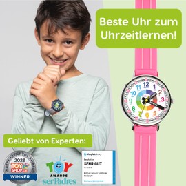 Kiddus Learning Watch for Children, Boys and Girls, Analogue Children's First Watch, 5 Years and Up, Hour and Minute Labelled