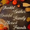 12 Pieces Thanksgiving Wood Word Cutout Thankful Plate Signs Grateful