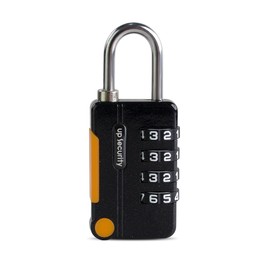 UP Security Small Combination Locker Lock, Travel Luggage Lock with Code for Suitcases and Backpacks, Combo Padlock Outdoor, Candados para Locker, Weather Resistant Latch Pad Locks (Black)