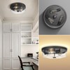 Luminzone Flush Mount Ceiling Light with Clear Glass Shade, 3-Light
