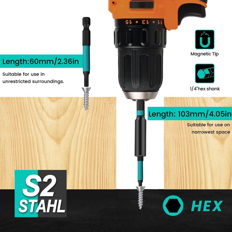 K Kwokker 11-Piece Impact Driver Bit Set Impact Hex Bits