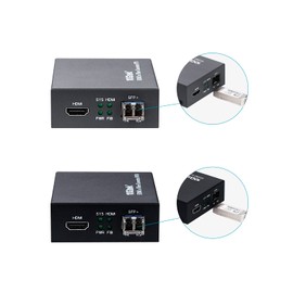 10Gtek A Pair of HDMI to Fiber Optic Converter, HDMI Extender with SFP+ Transceiver, SFP+ LR Lite Module up to 2km Link Length, Support HDMI 1.4a, 4Kx2K@30Hz