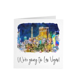 We're Going To Las Vegas Greeting Card - Birthday Anniversary Christmas Surprise Vacation Holiday America Las Vegas