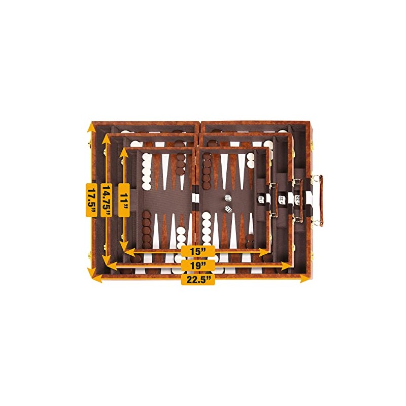 Premium Backgammon 11 Inches Small Brown - Backgammon Sets for