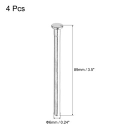 Sourcing Map 4pcs 3.5 Inch Door Hinge Pins, Removable Brushed Interior Hinge Security Pins for Wood Residential Door Replacement, Silver