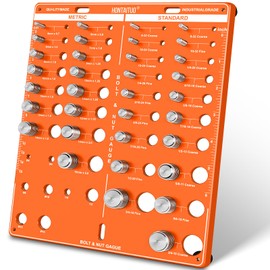 42 Nut and Bolt Thread Checker Standard and Metric,Bolt Size and Thread Gauge with 19 Standard & 15 Metric Bolt & 8 Drill Bit Gauge,Bolt and Nut Identifier Gauge