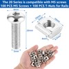 YAYODS Pack of 200 T-Slot Nuts M5 Set - 100
