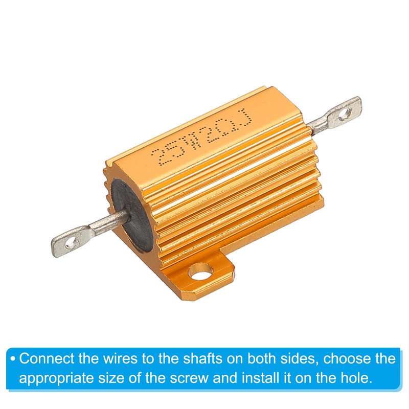 PATIKIL 25W 2 Ohm Aluminum Shell Resistor 5 Pack Aluminum