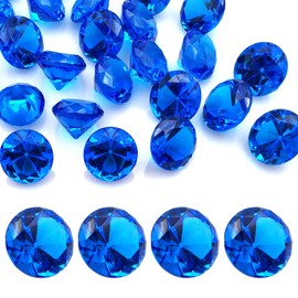 LYHLYA Pack of 100 Gemstones for Children, Dark Blue Acrylic Diamonds, 25 mm, Decorative Diamonds, Acrylic Gemstones, Fake Gemstones for Vase Fillers, Wedding Vases, Table Decoration, Party