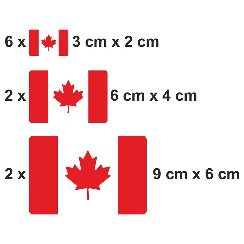 Canada Flag Stickers Set of 10 | Canada Car Sticker
