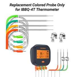 Inkbird WiFi Meat Thermometer 4-Pack Kit with Replacement Colored Probe, Compatible with IBBQ-4T