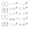 Daiweiyox 14pares Aretes Mujer De Acero Inoxidable Para Piercing Oreja