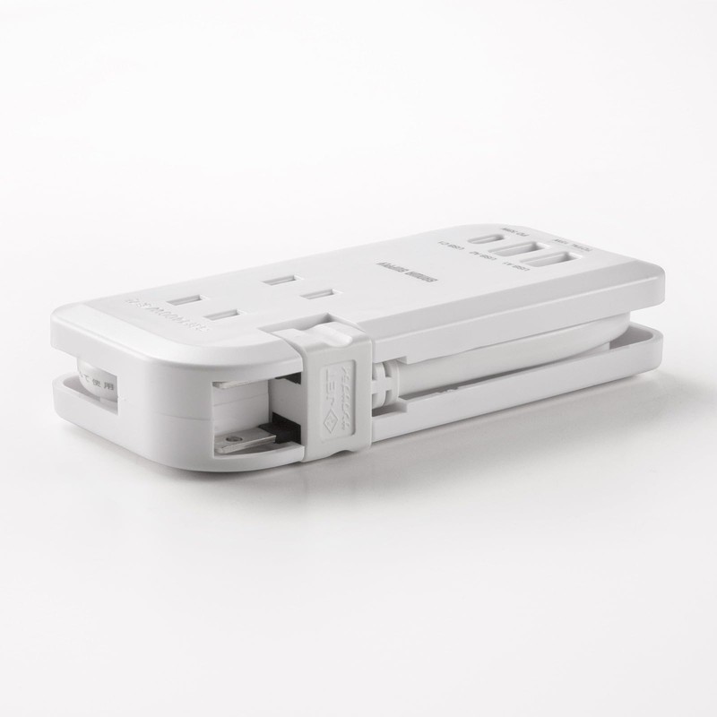 Sanwa Supply TAP-MCU3W Retractable Mobile Tap (3 ACs, 1 Type-C,