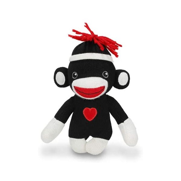 Plushland Adorable Sock Monkey, The Original Traditional Hand Knitted Stuffed Animal Toy Gift-for Kids, Babies, Teens, Girls and Boys Baby Doll Present Puppet 6 Inches