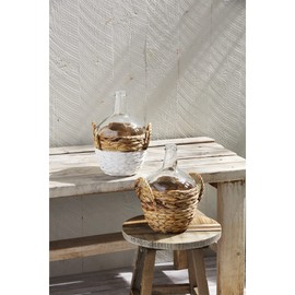 Mud Pie Glass Hyacinth Vase, Natural, 11.81" x 8.66"