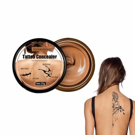 SEGMINISMART Tattoo Concealer,Tattoo Cover,Narben Concealer,Scar Concealer,Tattoo Entferner,Narben Tattoo Concealer,Tattoo Abdeckung,Wasserdichter Make up Haut Narben Concealer (Dunkle Farbe, 20g)