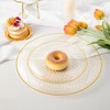 Lullaby 100PCS Clear Plastic Plates with Gold Rim, Includes 50pcs