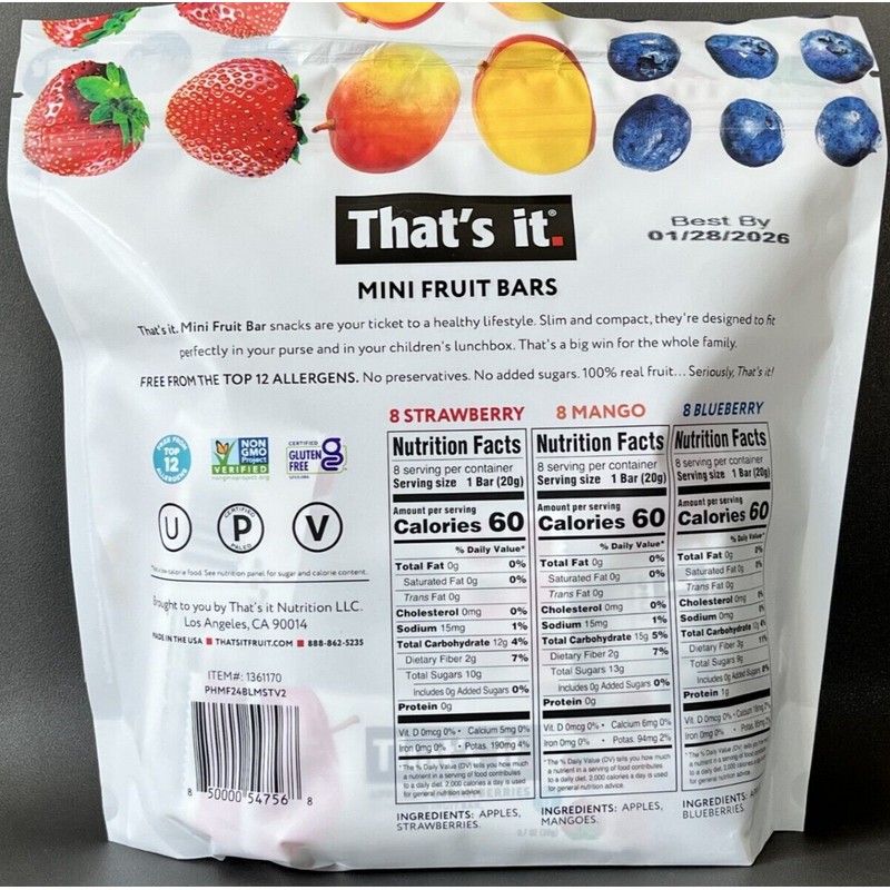That’s it. That's It Mini Fruit Bars Strawberry, Mango, Blueberry