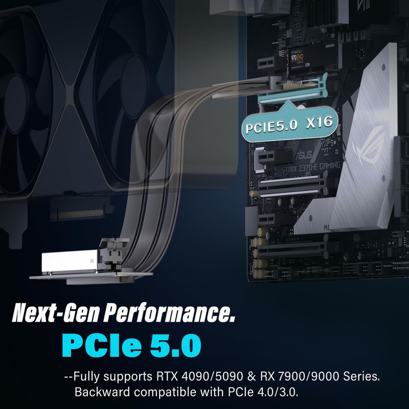ELECNEXUS PCIe 5.0 Riser Cable 200mm, 128GB/s High-Speed Bandwidth for