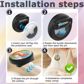 TicEaik 2 Piezas Soportes Ocultos para Airtag, Lindo Soporte de Silicona de Dibujos Animados para Airtag para Niños (Canasta Blanca)