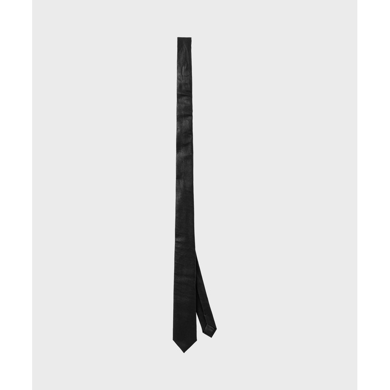 Nonblank Non-Blank FAUX Leather Slim Tie_BLACK