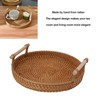 Rattan Fruit Tray with Solid Wood Handles Exquisite Hand Woven