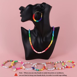 3000 pcs Clay Beads Kit for Bracelets Making, 24 Colors Polymer Clay Flat Round Disc Beads with Tassel, Jewelry Making Supplies ( Include Gift Box )