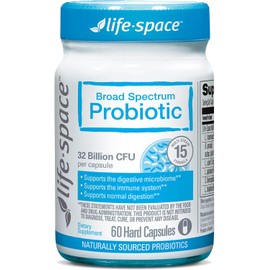 Life-Space Premium Broad Spectrum Probiotics, 32 Billion CFU & 15 Diverse Strains, Formulated for Daily Digestive Health & Immune Health, Probiotics for Women & Men - 60 Veg Capsules