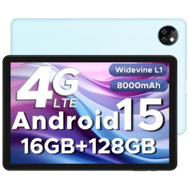 DOOGEE T10W Android 15 Tablet 10 Inch 16GB RAM + 128GB ROM (2TB TF) 2025 Latest Tablet with SIM Card Slot, 8000mAh Gaming Tablets Android 4G LTE/5G WiFi, Dual Camera, BT5.0/ OTG/Widevine L1/ Face ID