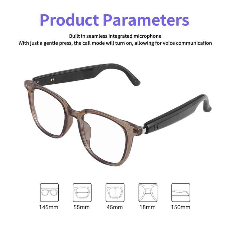 Tulbeys Women's Smart Glasses, brown