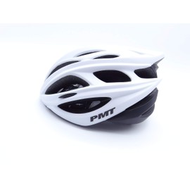 PMT Cycling Bicycle Bike Helmet with Adjustable Dial Fit Size System - Adult Sizes Medium 56-58cm, Large 58-62cm (White Medium 56-58cm)