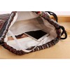 Richugui Retro Style Drawstring Bags stripe Backpack Bag Bohemian Drawstring