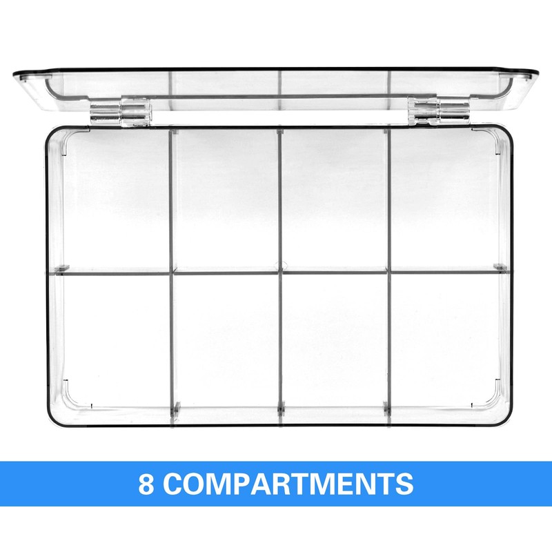 DearCal Tea Storage Boxes- Plastic Transparent Tea box with 8